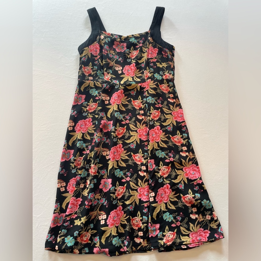 Loco Lindo rayon floral pop over easy slip dress size S